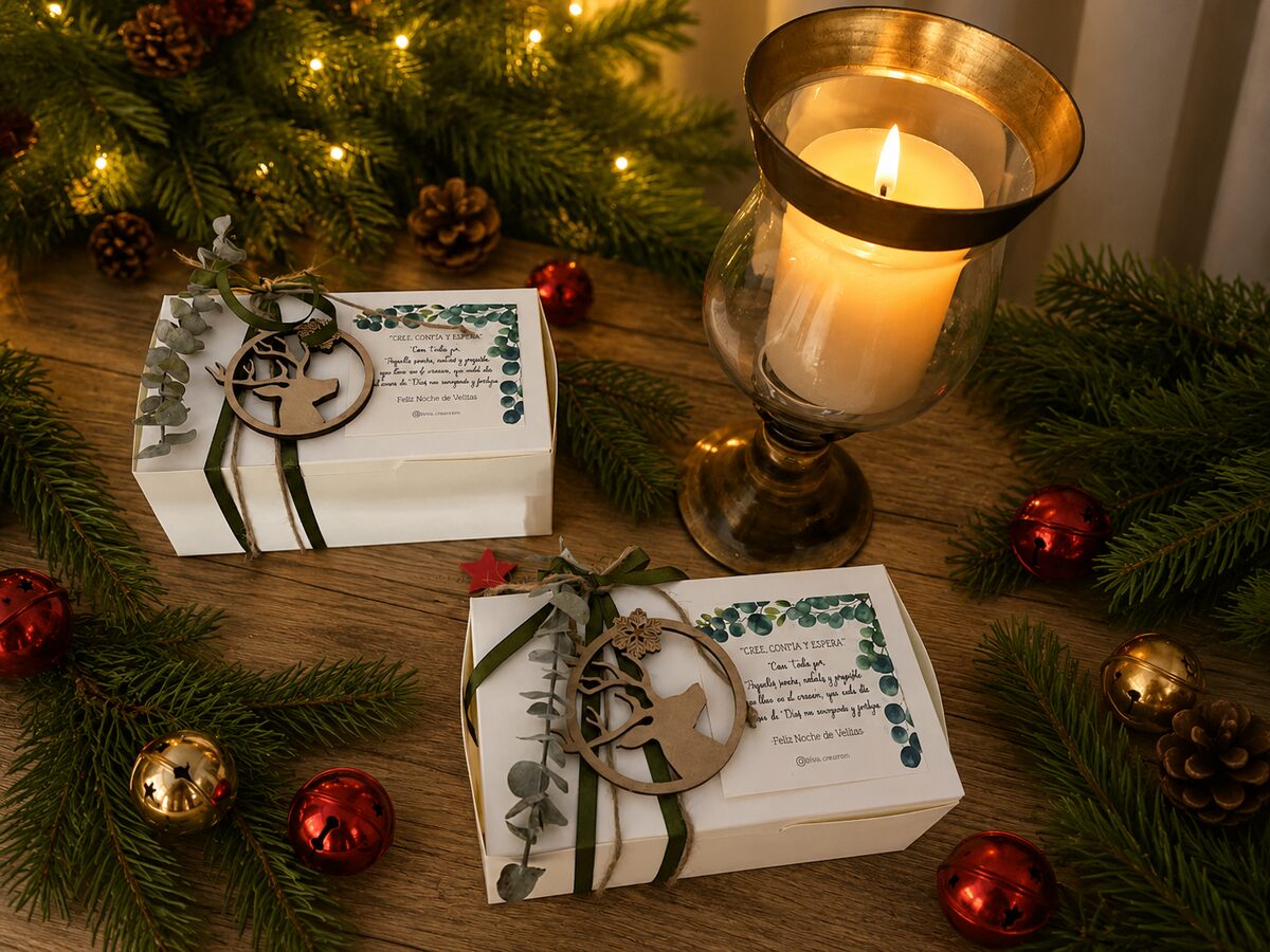 Cajas de regalo artesanales con velas personalizadas - Fina Coquetería